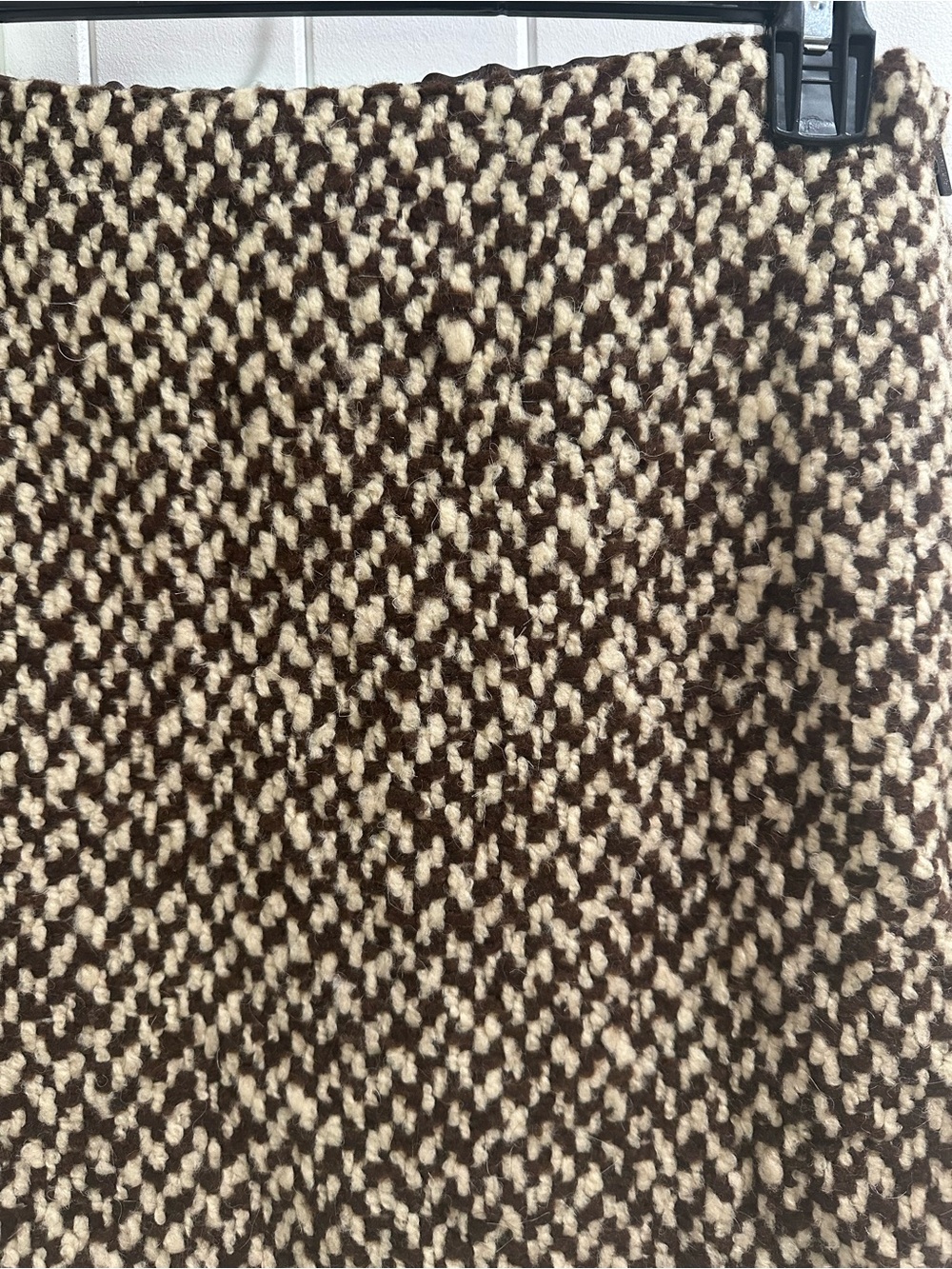 Vintage Ralph Lauren Collection Wool Boucle Tweed Skirt Brown Ivory USA - Picture 3 of 9